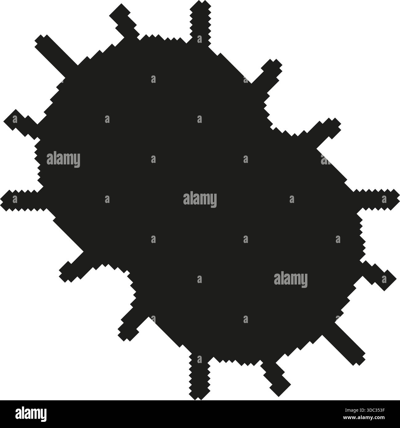 Virus Silhouette Pixel Art Icon. Microorganism, Infection, And Pathogen ...
