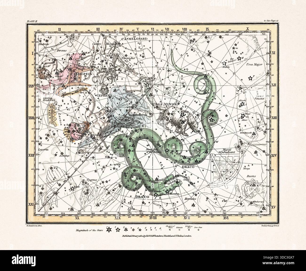 Antique celestial map illustration with mythological constellations and star  charts from an early 19th century astronomy book, published in London in  Stock Photo - Alamy, image size:1300x1153