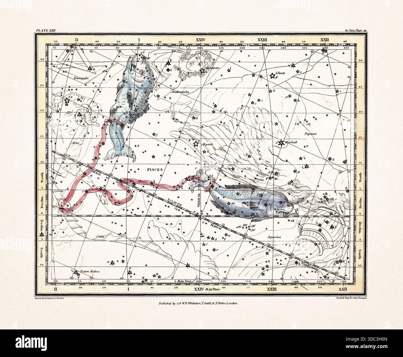 Antique celestial map illustration with mythological constellations and star  charts from an early 19th century astronomy book, published in London in  Stock Photo - Alamy, image size:1300x1153