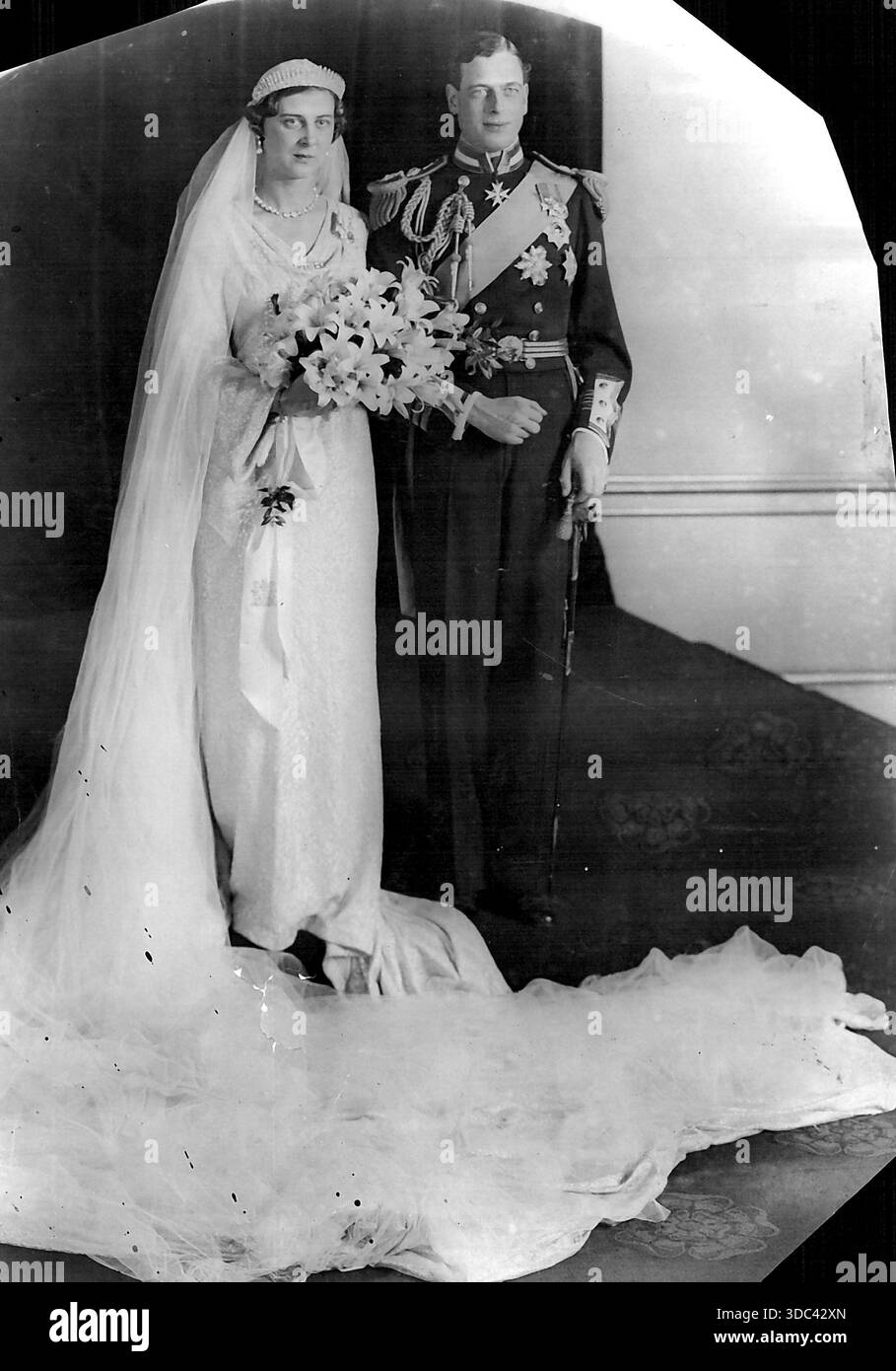 princess marina of greece wedding dress Wedding of princess marina of greece Black and White Stock Photos & Images