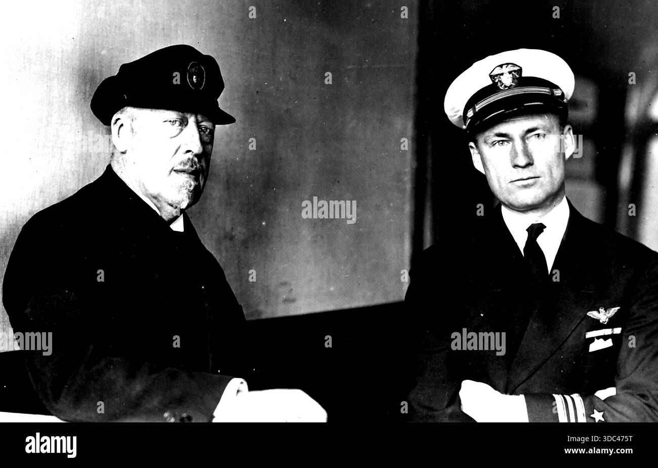 Zeppelin Commander Left to Right: Dr. Hugo Eckener, Designer And Pilot of the Huge Graf ...