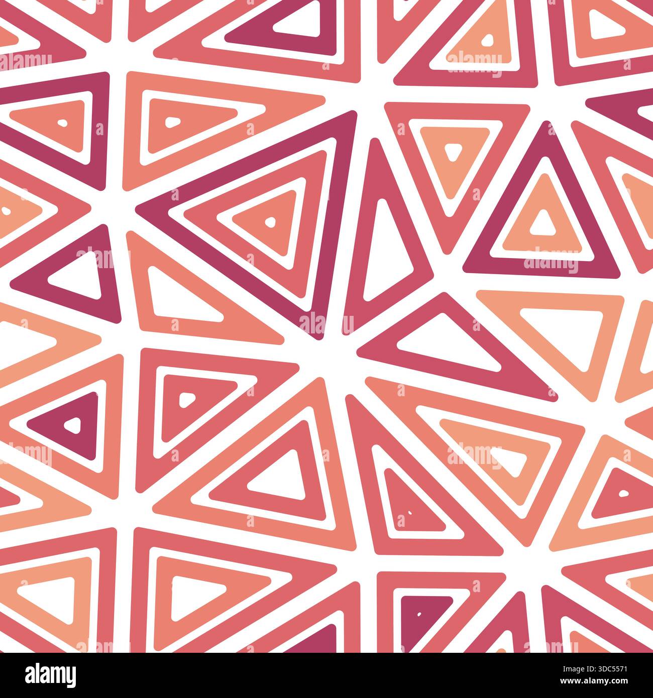 Abstract background with mosaic triangle shapes. Big triangles size. Multiple repeated inner triangles. Multicolored style. Repeatable pattern. Stock Vector