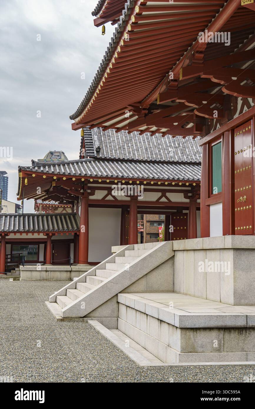 Templ Path Temple path with red beams and stone steps, traditionally designed in ...