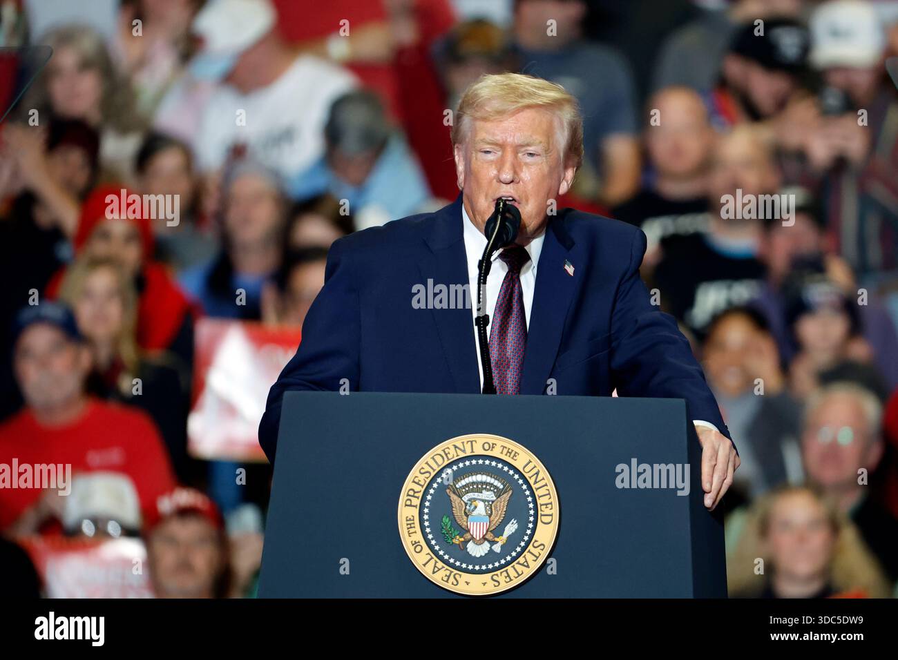 President Donald Trump delivers remarks at the Rocky Mount Events ...