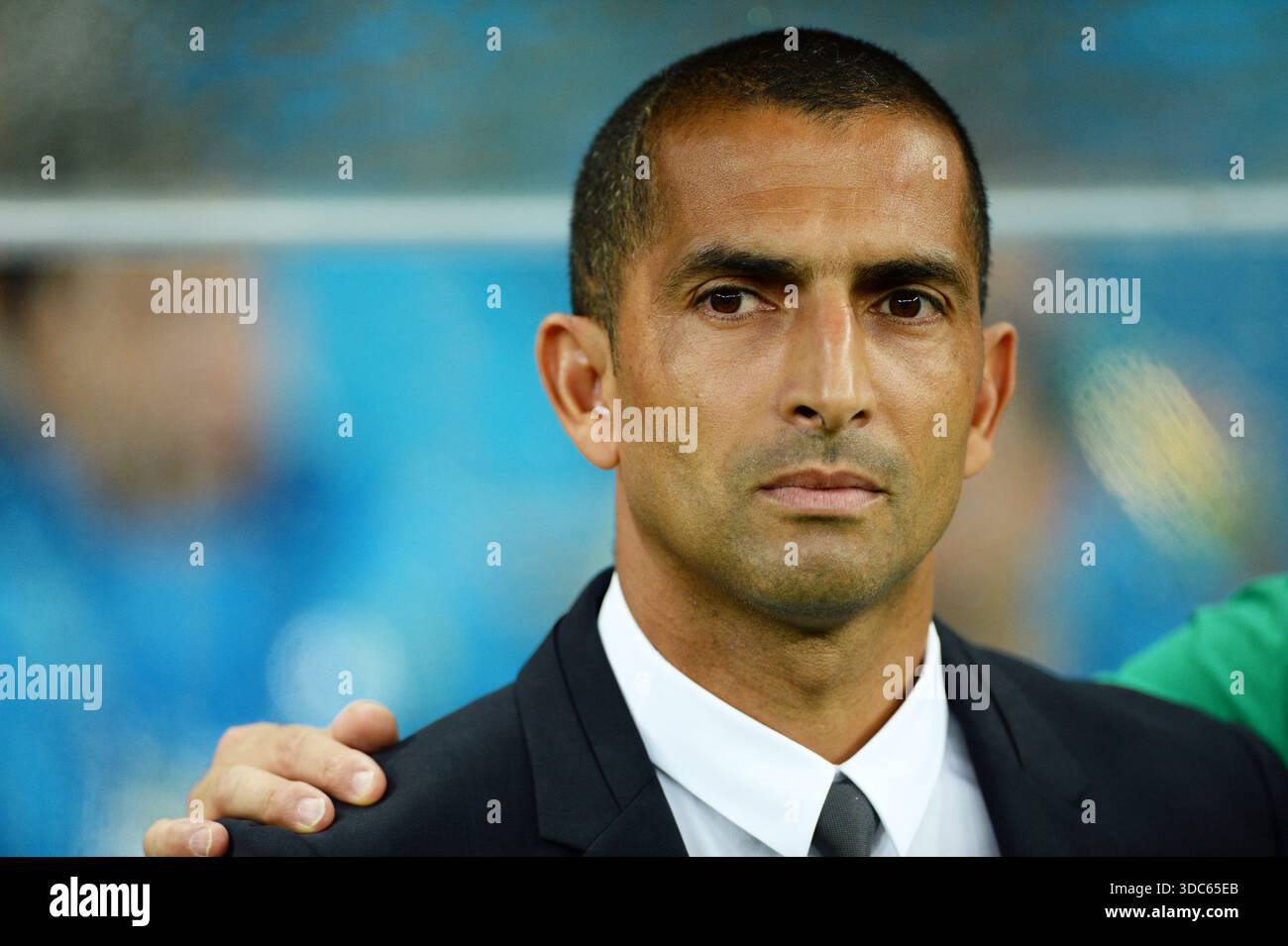 Recife Brazil 14th June 2014 World Cup Ivory Coast vs Japan Ivory Coast coach Sabri Lamouchi (FRA) Stock Photo