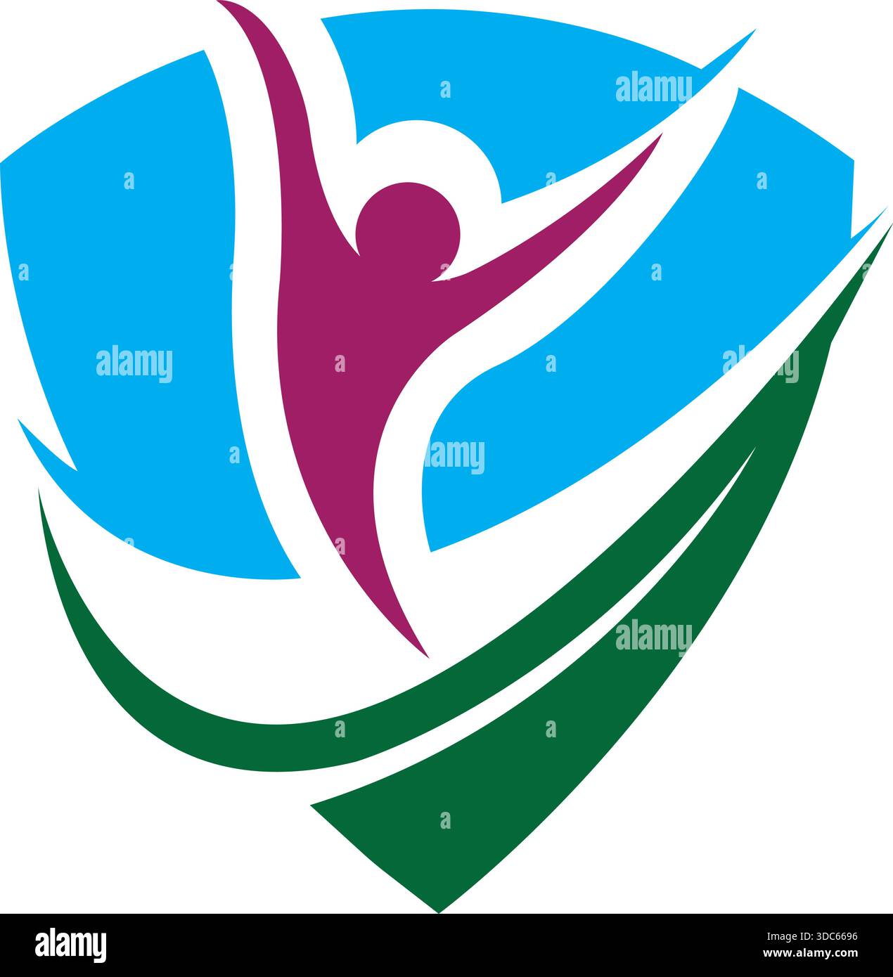 Shield Human Care Protection Logo Design Vector Template Icon Stock Vector