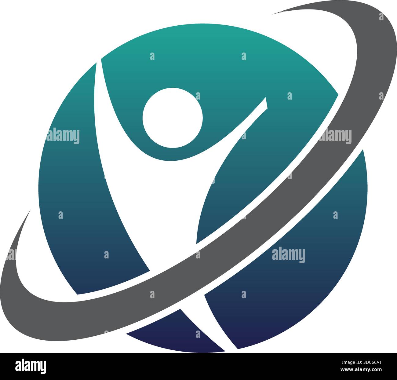 Abstract Human Sphere Orbit Logo Design Template Vector Icon Stock Vector