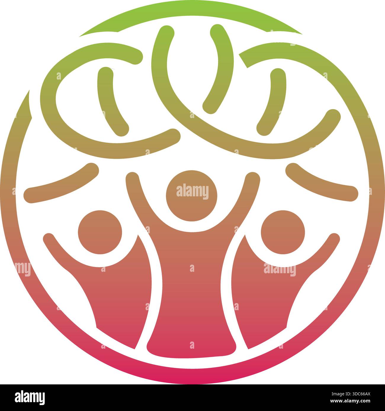 Community People Circle Tree Logo Design Vector Template Icon Stock Vector