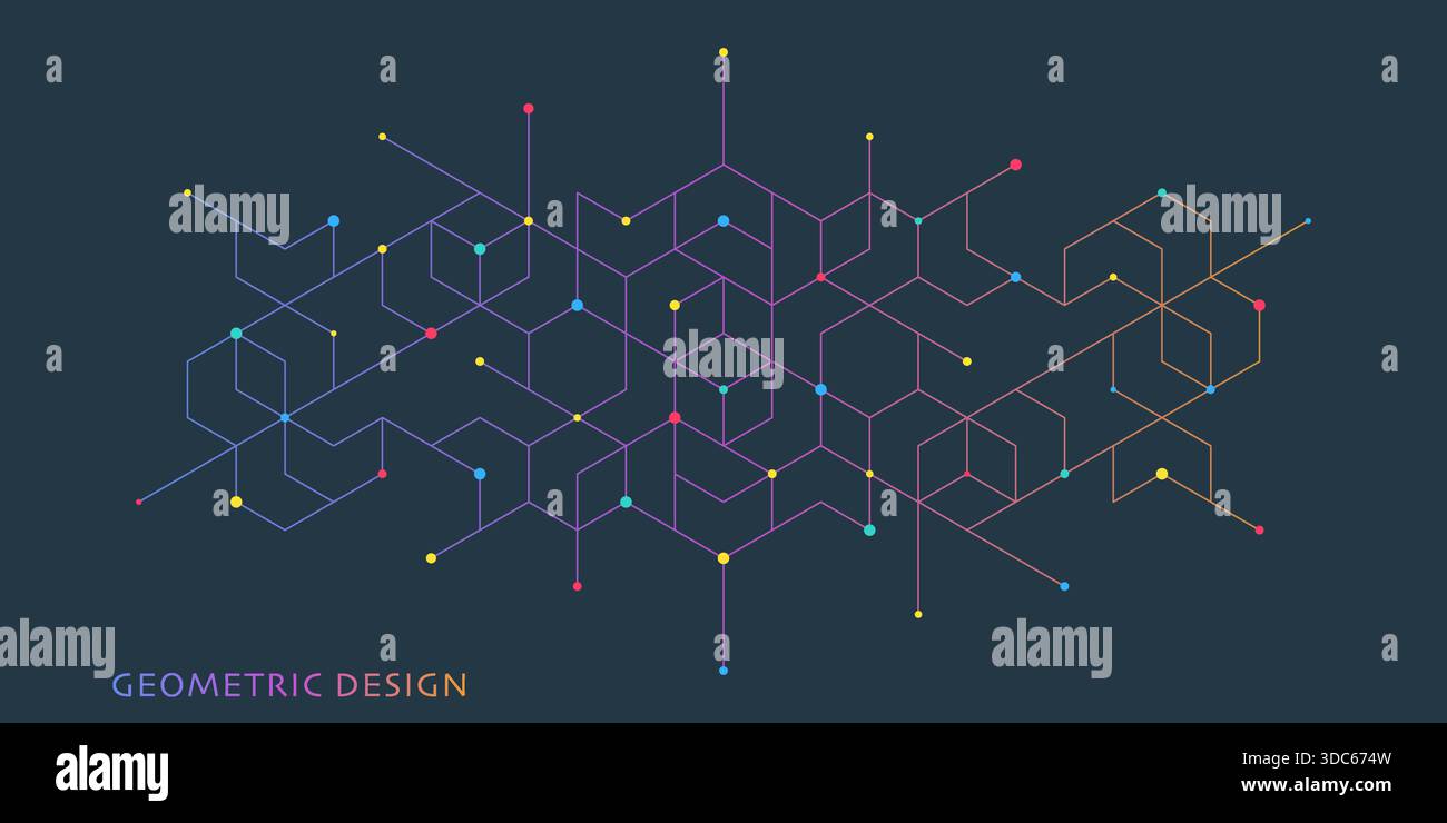 Abstract vector background with simple geometric figures and dots. Graphic design element and polygonal shape pattern Stock Vector
