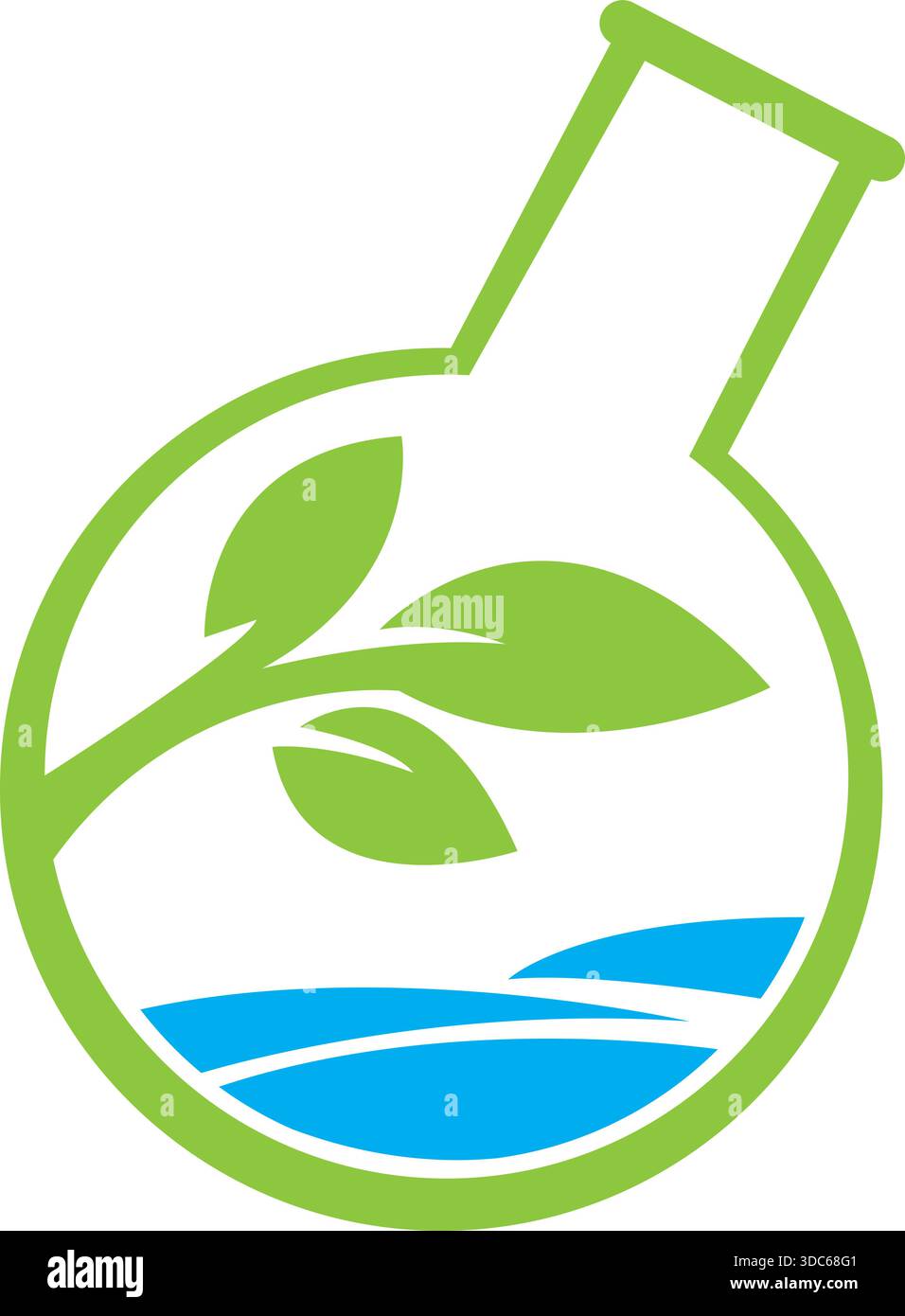 Laboratory Leaf Science Eco Icon Logo Design Green Vector Template Stock Vector