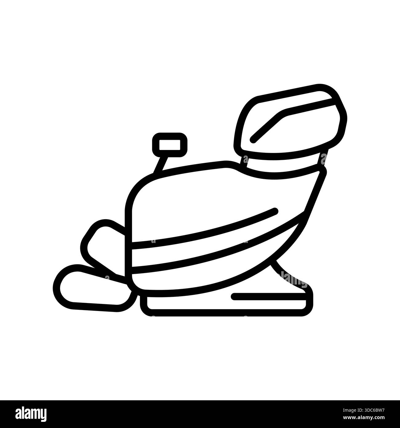 massage chair black line icon for digital and print projects. Minimal ...
