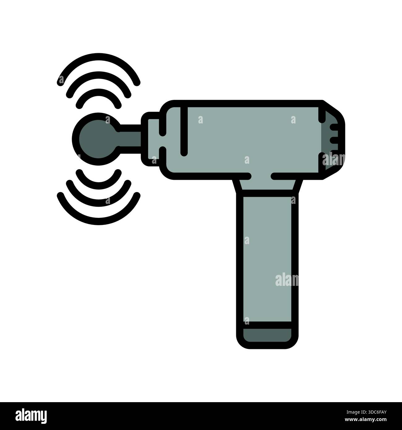 massage gun color line icon for digital and print projects. Minimal ...