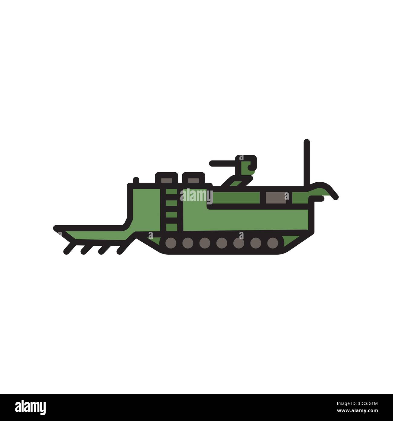 engineering vehicle color flat icon. Vector isolated element.Editable stroke Stock Vector