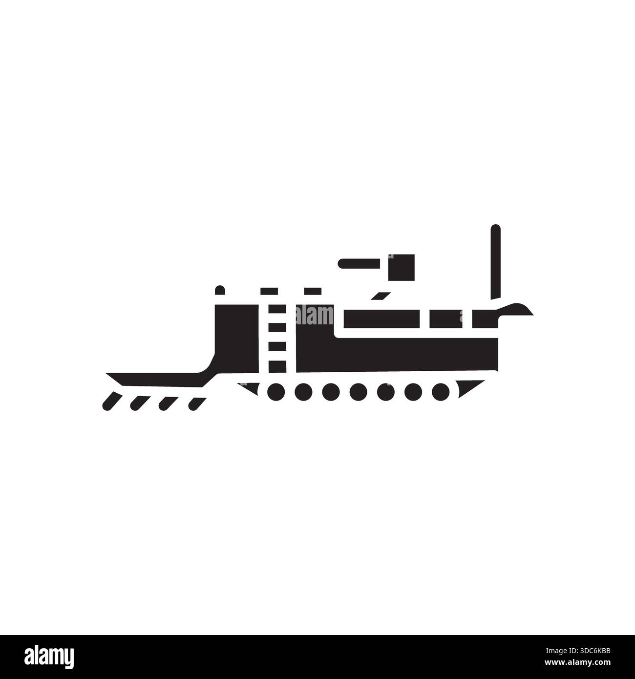 engineering vehicle color flat icon. Vector isolated element.Editable stroke Stock Vector