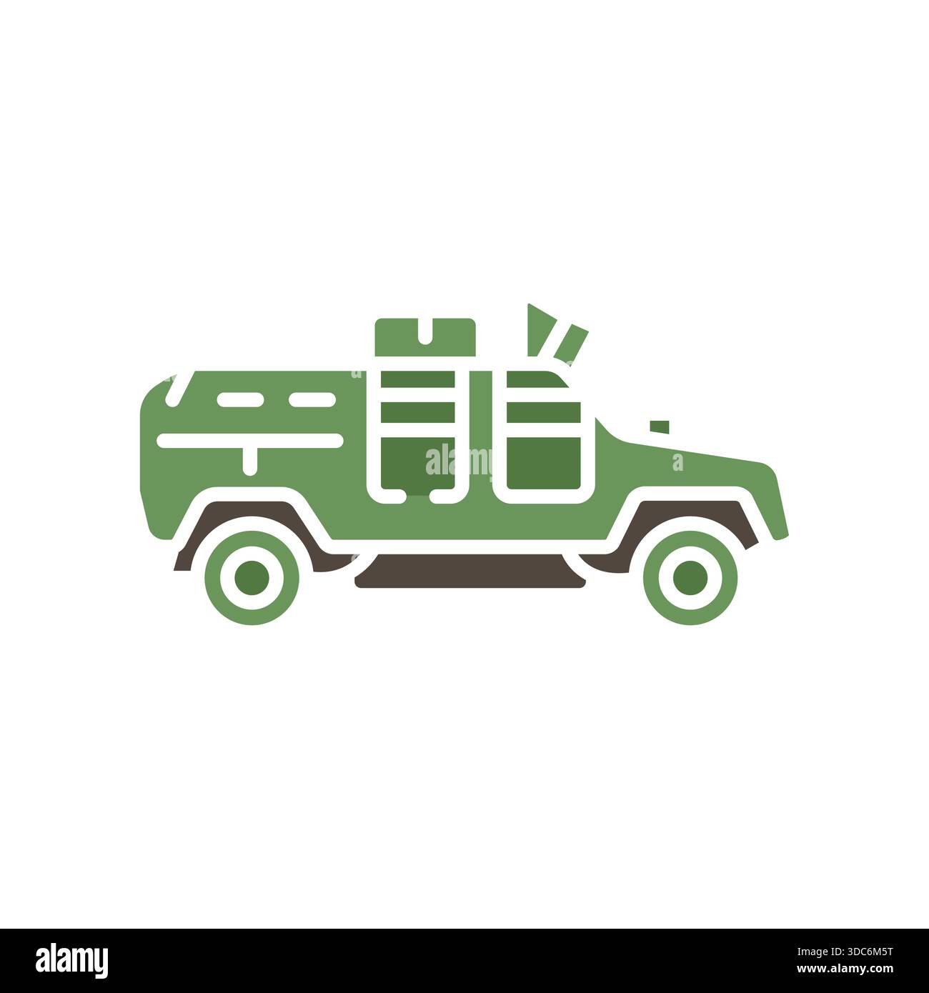 armored car color flat icon. Vector isolated element.Editable stroke Stock Vector
