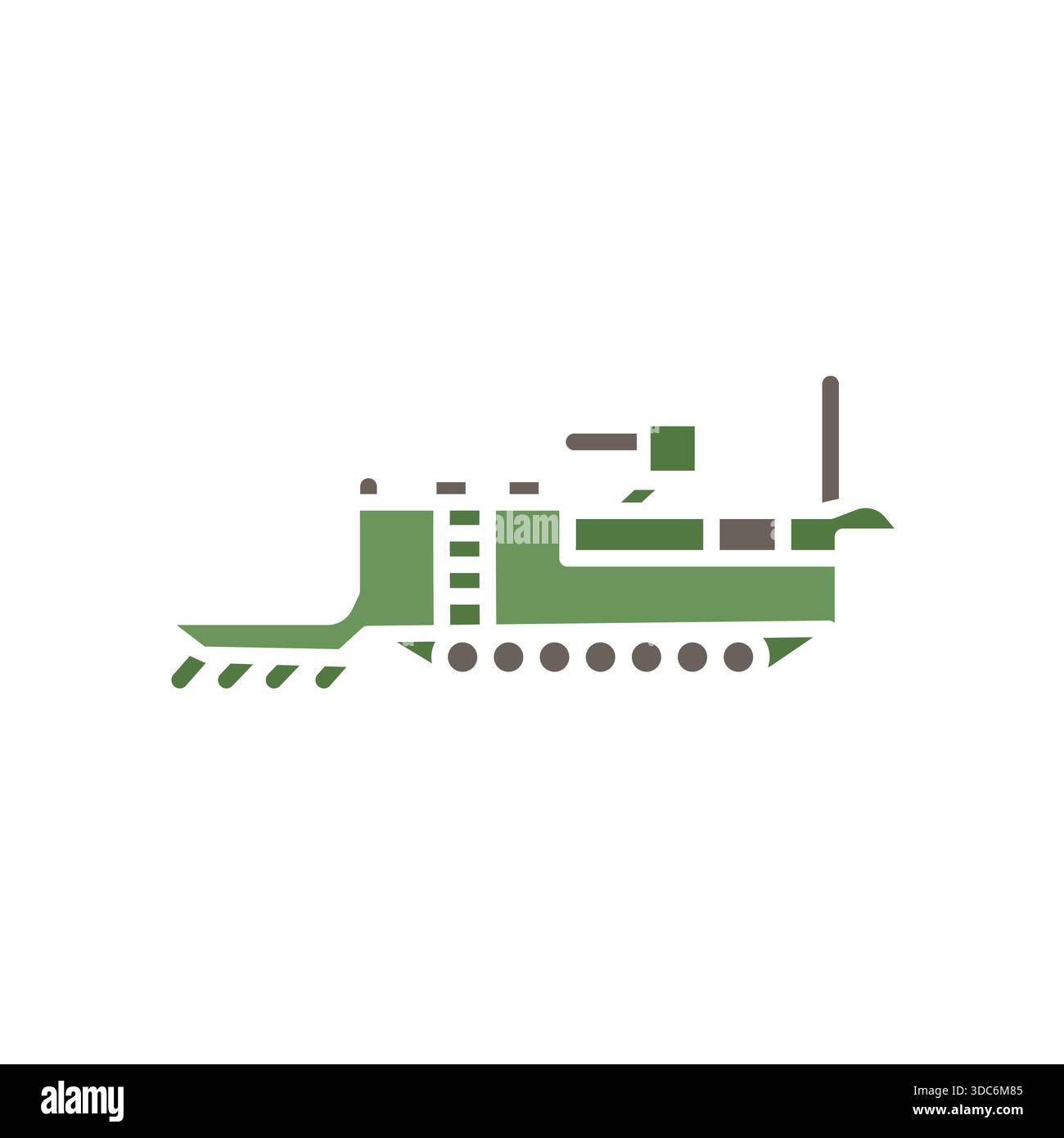 engineering vehicle color flat icon. Vector isolated element.Editable stroke Stock Vector
