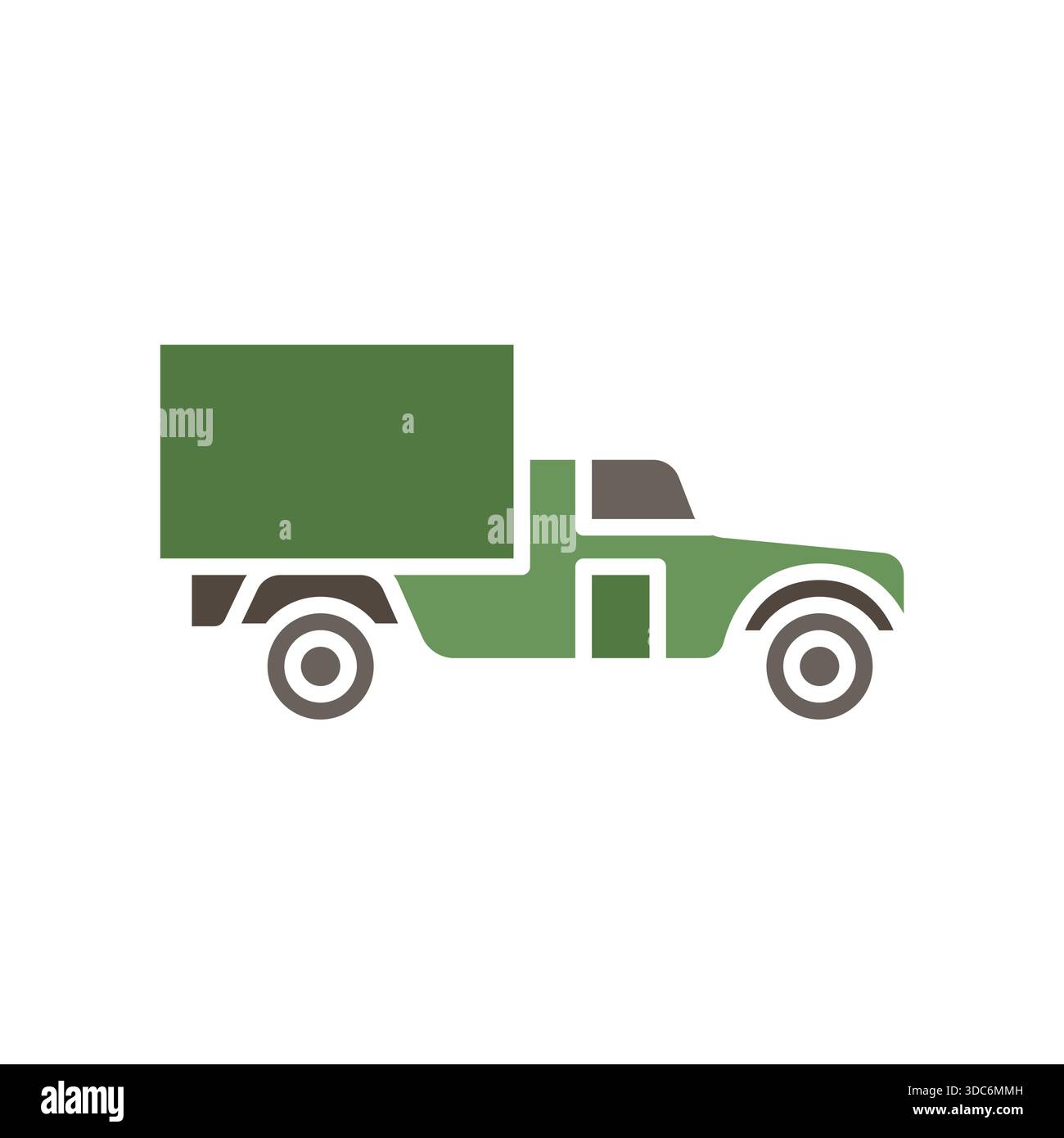 military truck color flat icon. Vector isolated element.Editable stroke ...