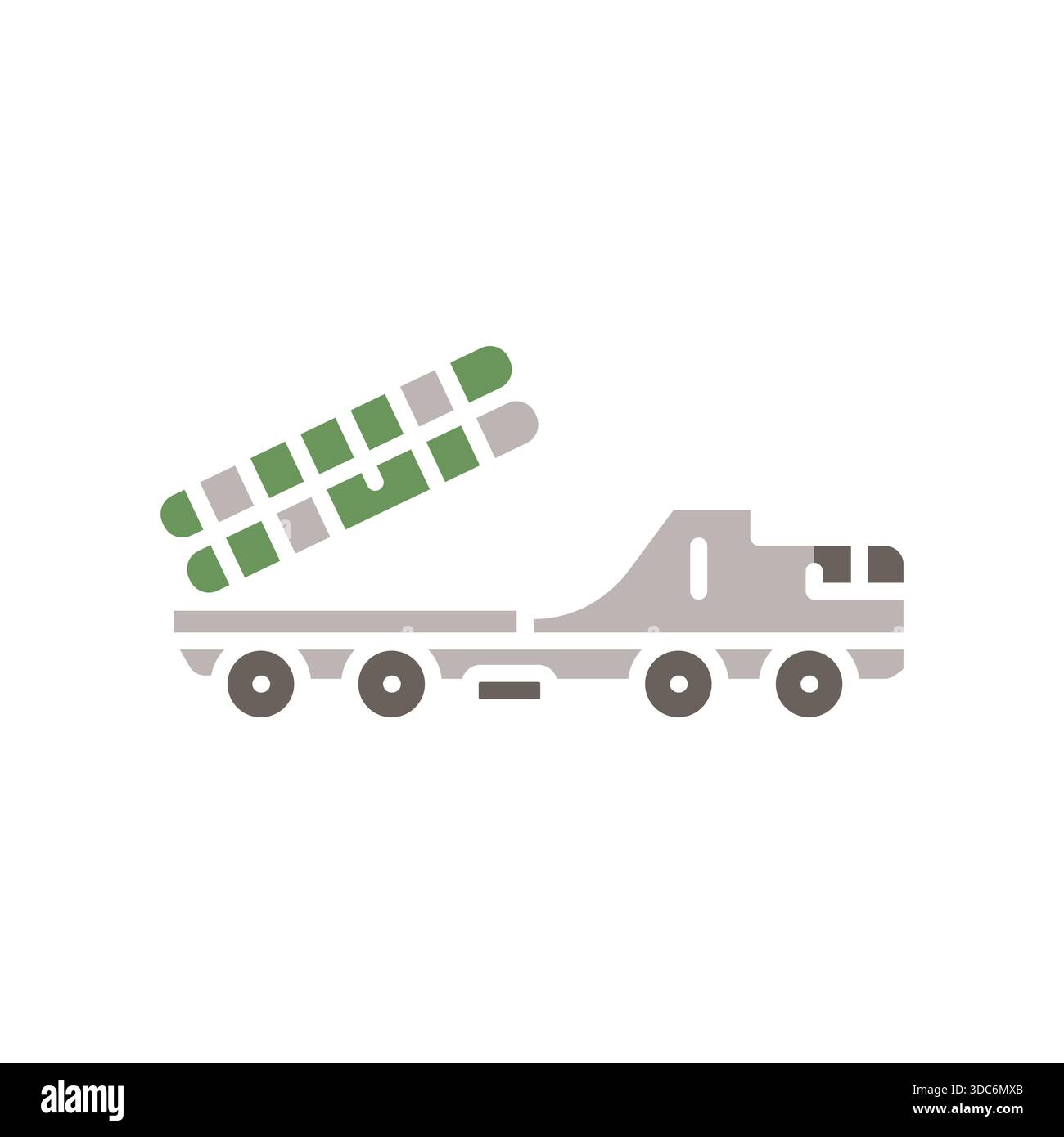 surface to air missile black line icon. Vector isolated element.Editable stroke Stock Vector