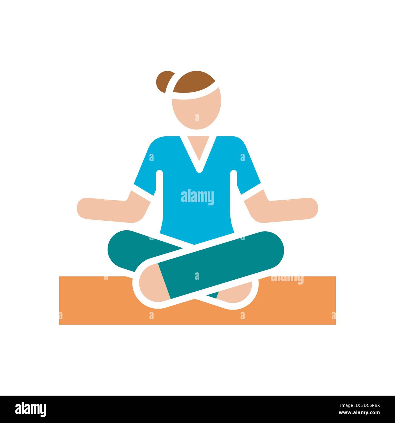 mindful living color flat icon. Vector isolated element. Editable stroke. Stock Vector
