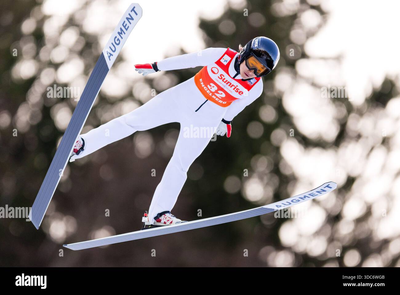 Ping Zeng of China soars through the air during the women's FIS Ski ...