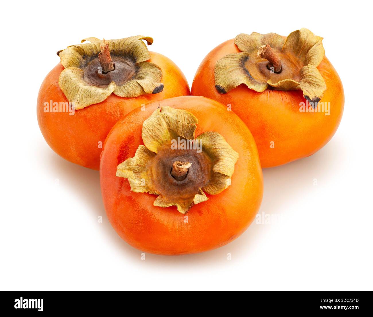 fuyu persimmon path isolated on white Stock Photo