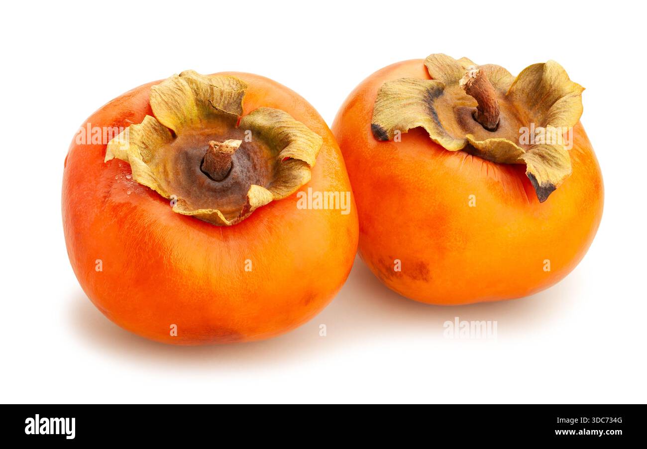 fuyu persimmon path isolated on white Stock Photo