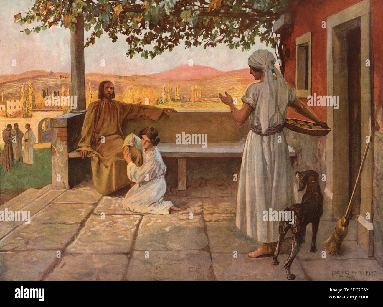 Scene From The Biblical Story Mary And Martha Two Sisters From Scene From The Biblical Story Mary And Martha Two Sisters From