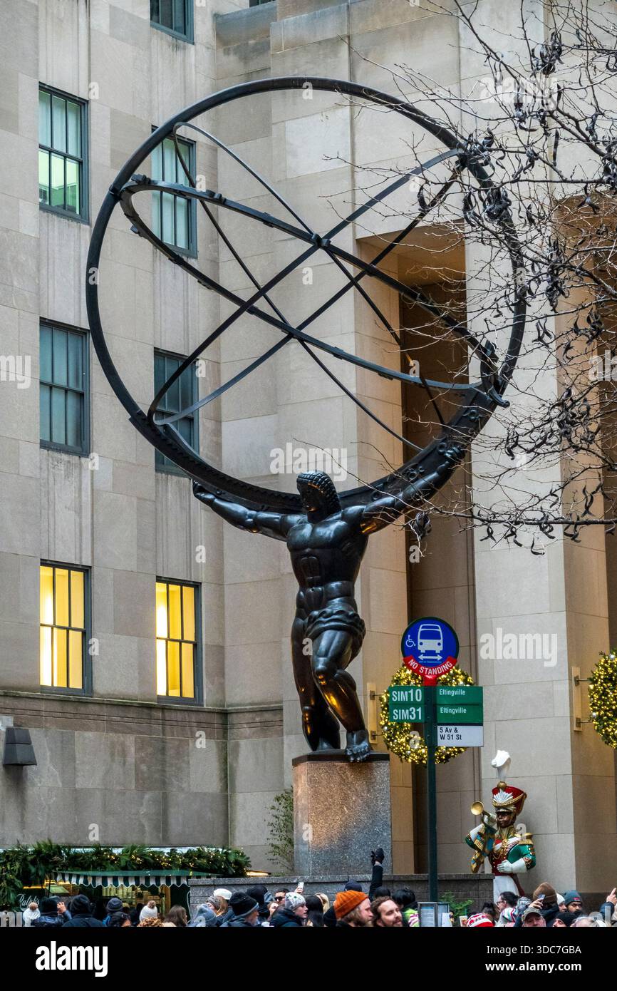 New York, NY – US – Dec 13, 2025 Rockefeller Center's iconic 1937