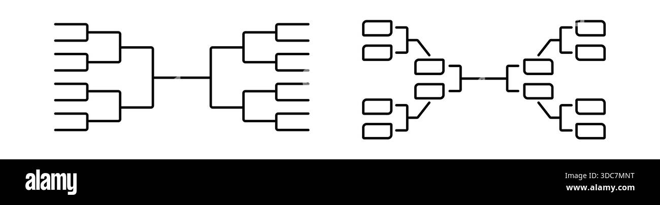 Tournament bracket icons for competition planning and organization ...