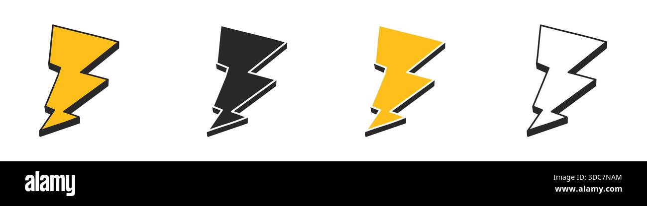 Hand drawn lightning bolt frames for creative design Stock Vector Image ...