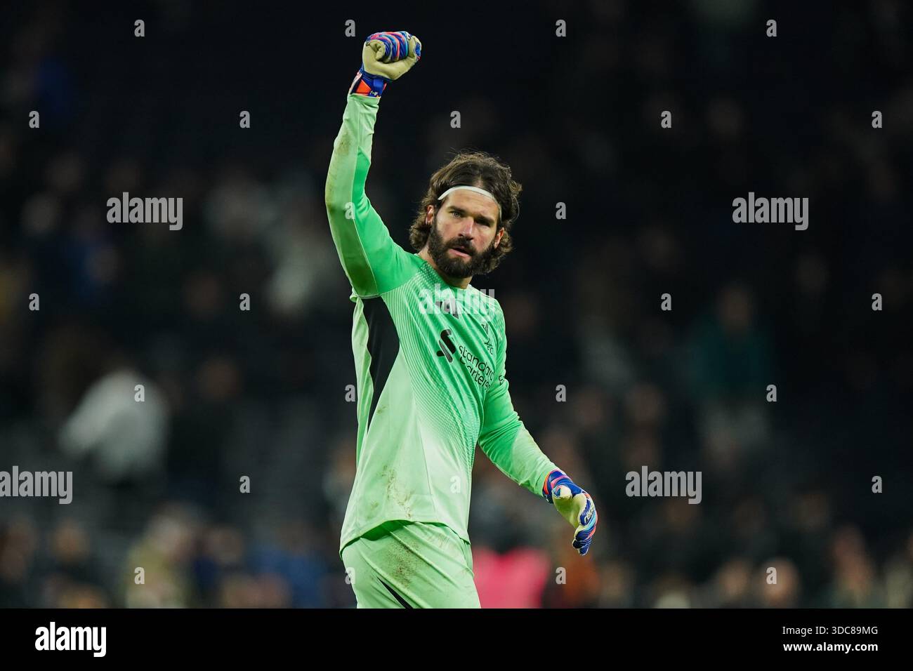 Alisson Becker of Liverpool clapping the fans after the Tottenham ...