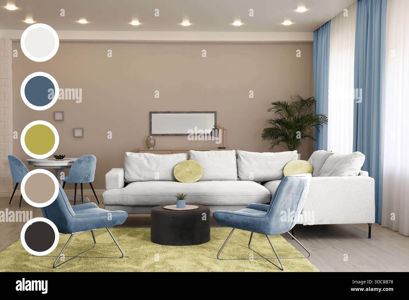 Cozy living room with furniture. Interior design with color of 2026 ...