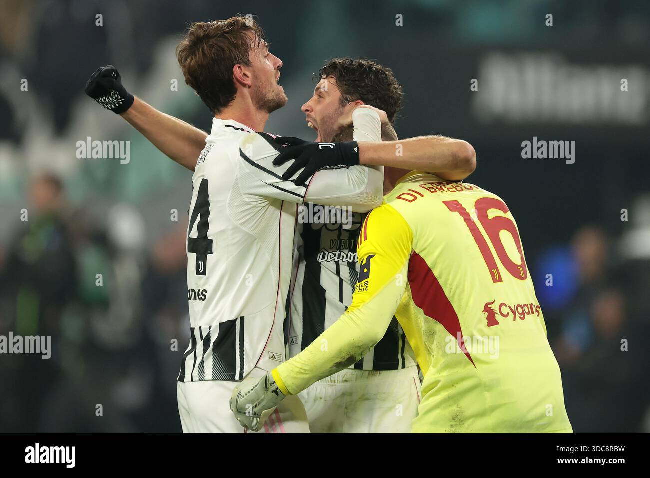Turin, Italy, 20th December 2025. Manuel Locatelli, Daniele Rugani and ...