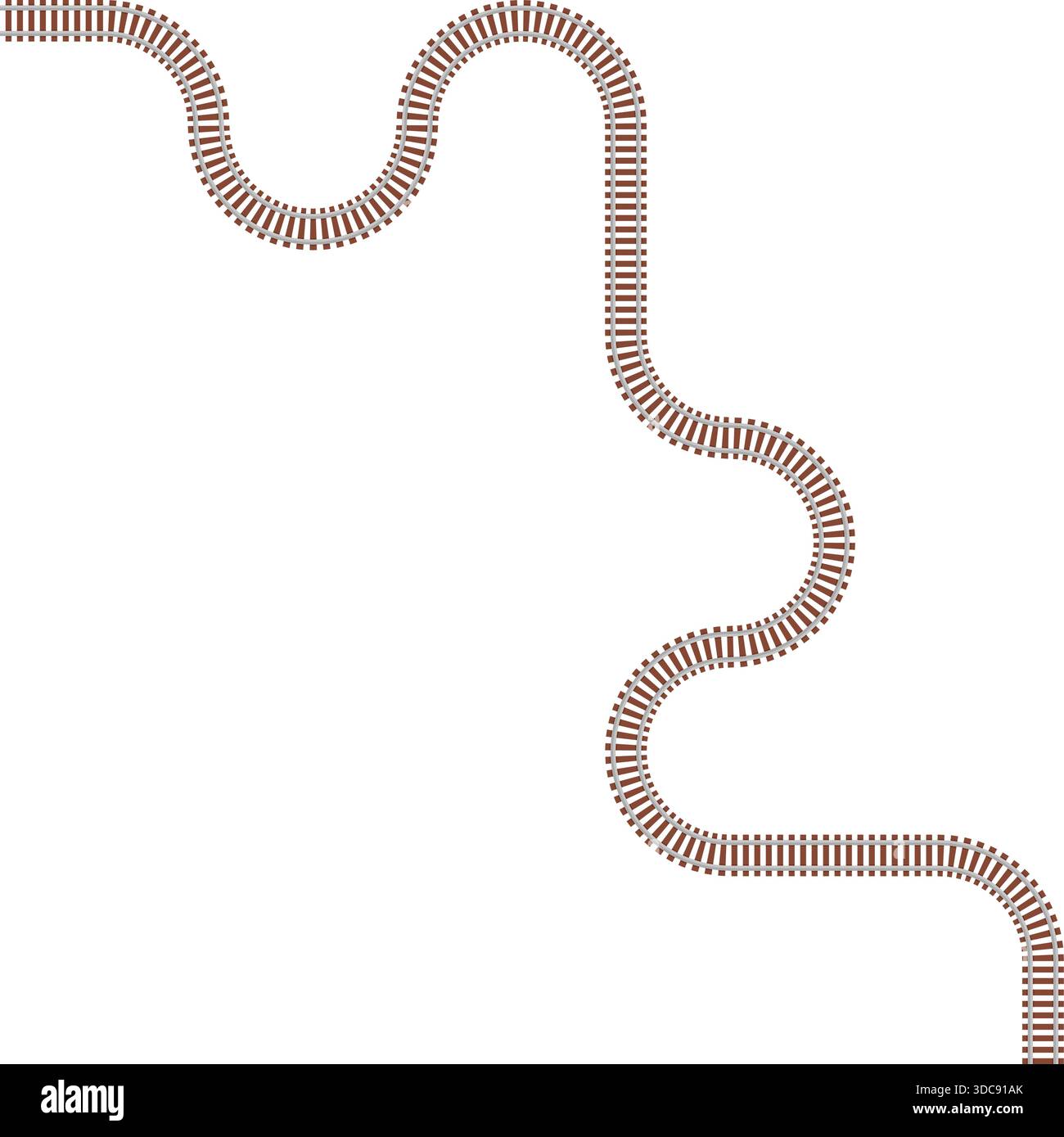 Overhead railroad path merging squared geometry with continuous wave ...