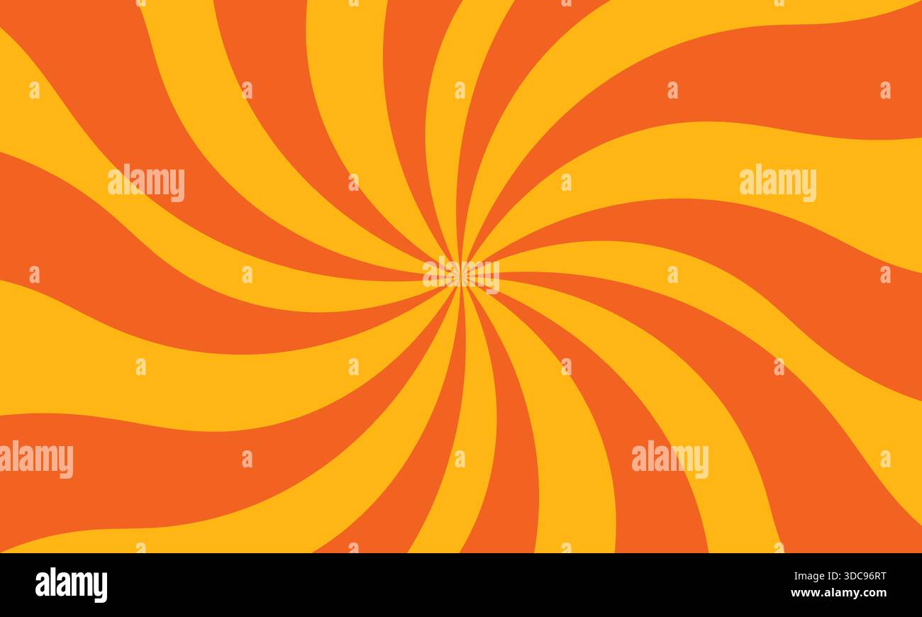 Vector background with rounded orange light rays in comic style Stock ...