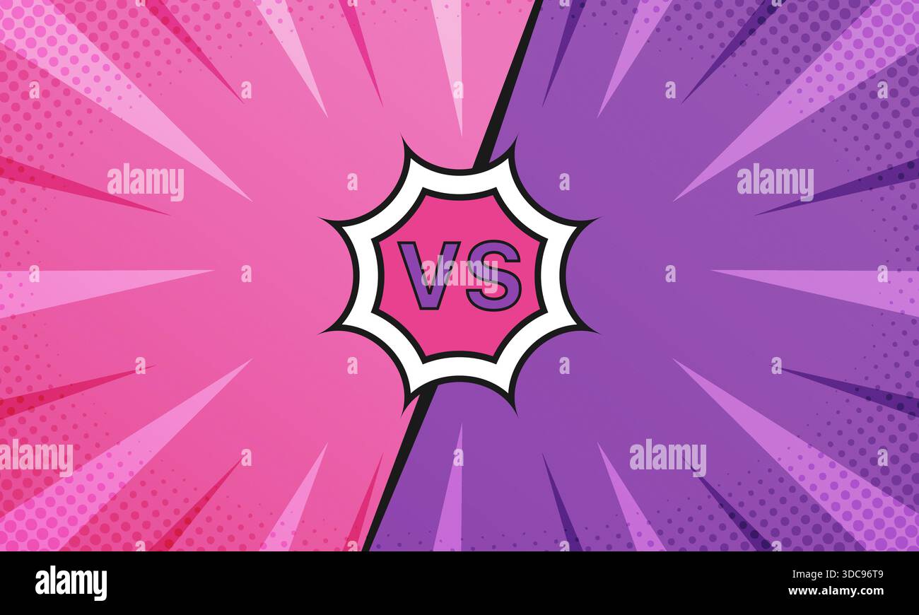 Vector abstract pink purple background in comic style showdown Stock Vector