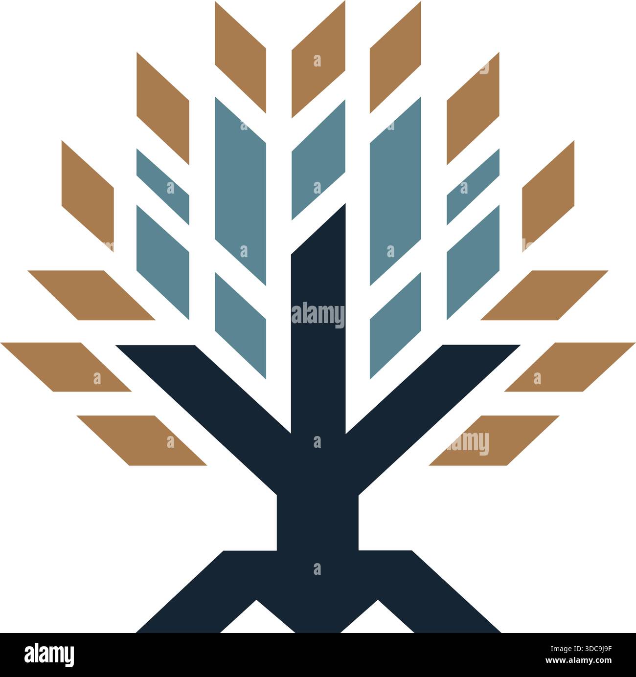 Colorful Abstract Vector Icon Modern Tree Logo Template Organic Design Stock Vector