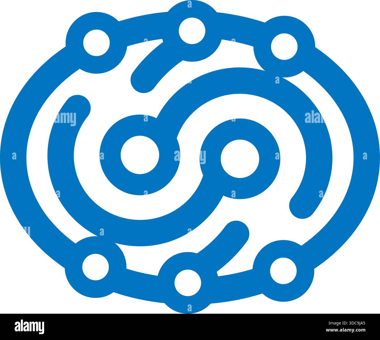 Digital Circuit Technology Logo Design Modern Icon Vector Template Stock Vector