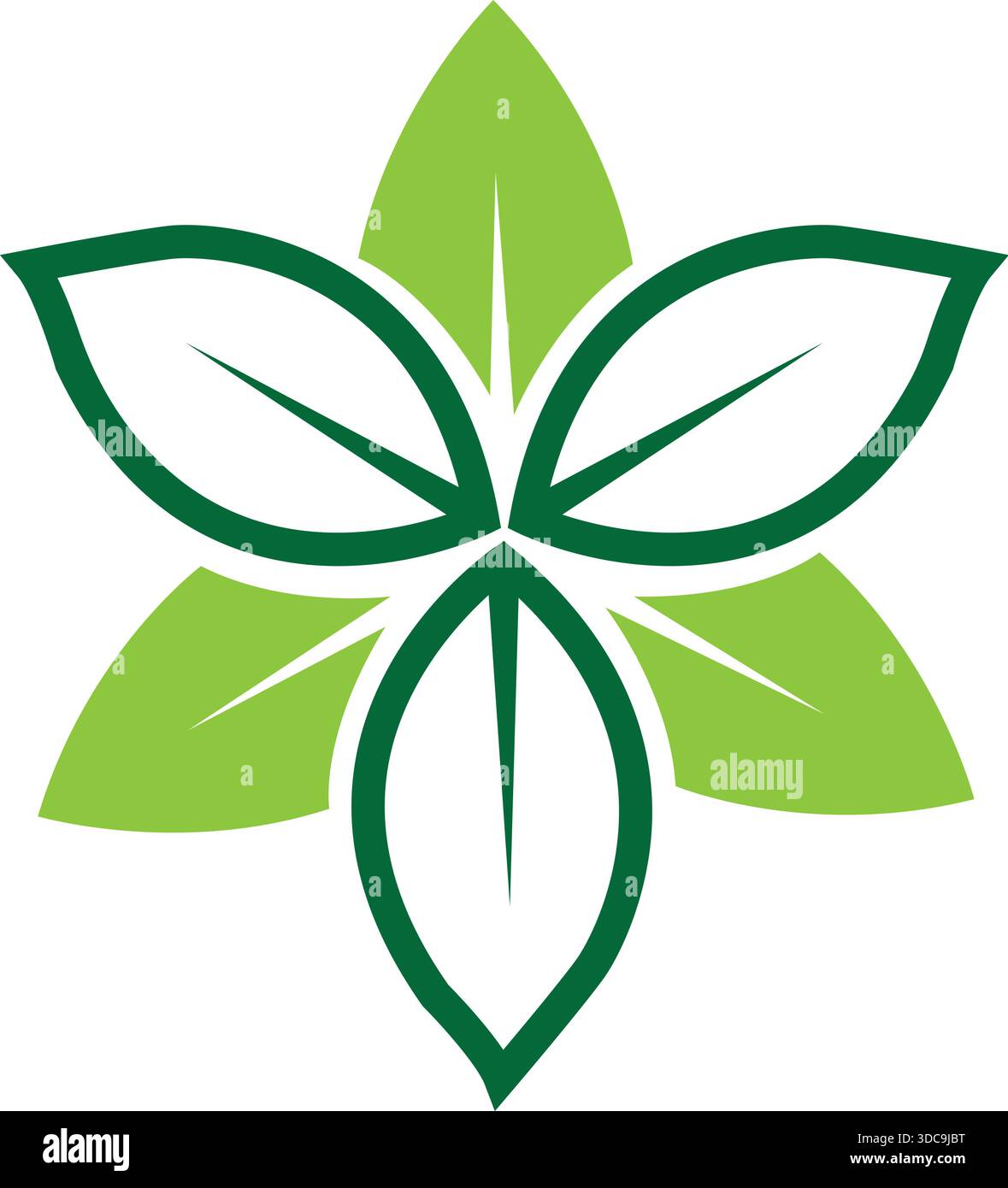 Leaf Flower Shape Icon Logo Design Natural Beauty Vector Template Stock Vector