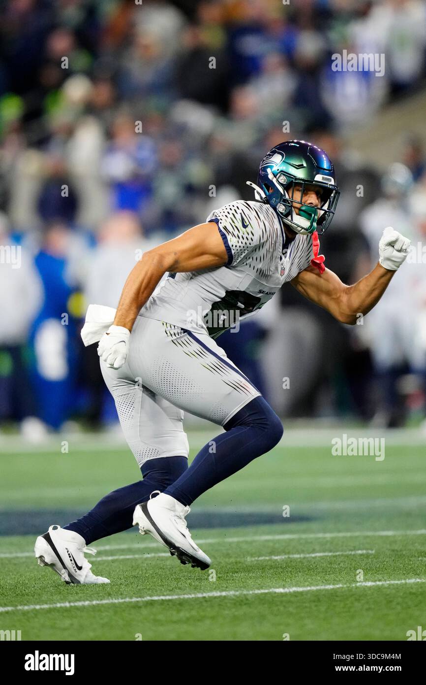 Seattle Seahawks wide receiver Cody White (82) runs down the field