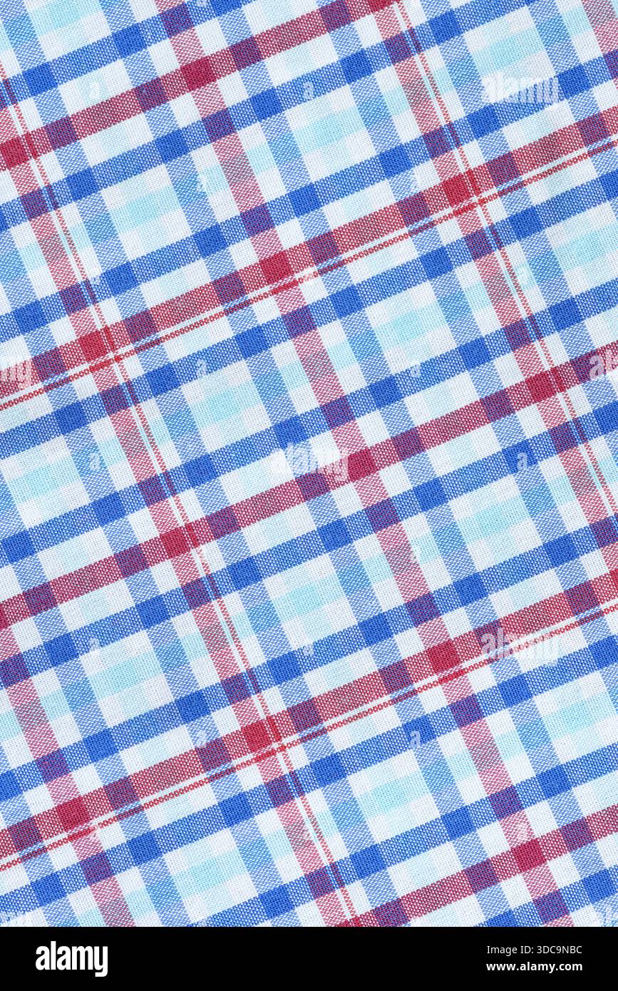 Multi colored plaid fabric background textured Stock Photo