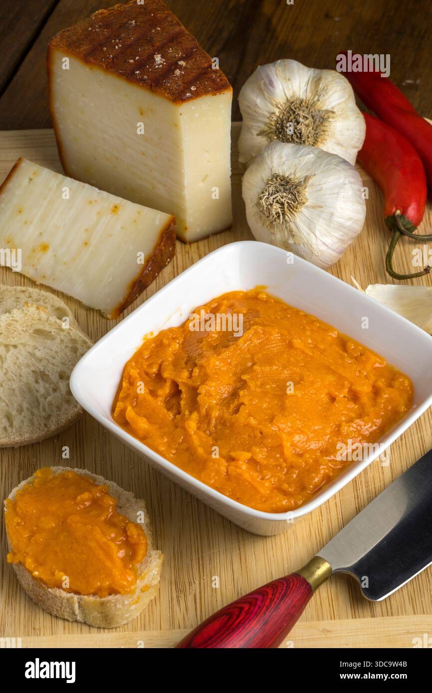 Traditional almogrote paste from the island of La Gomera Stock Photo