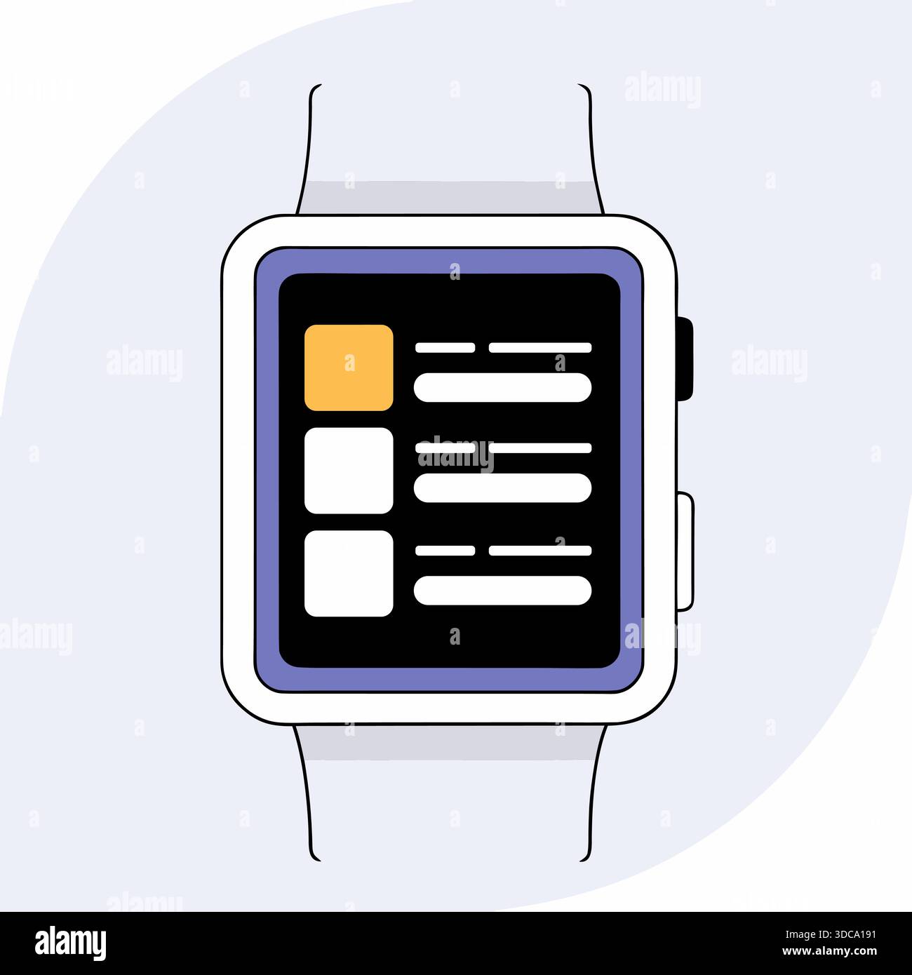 Stylized Smartwatch Interface Illustration Stock Vector