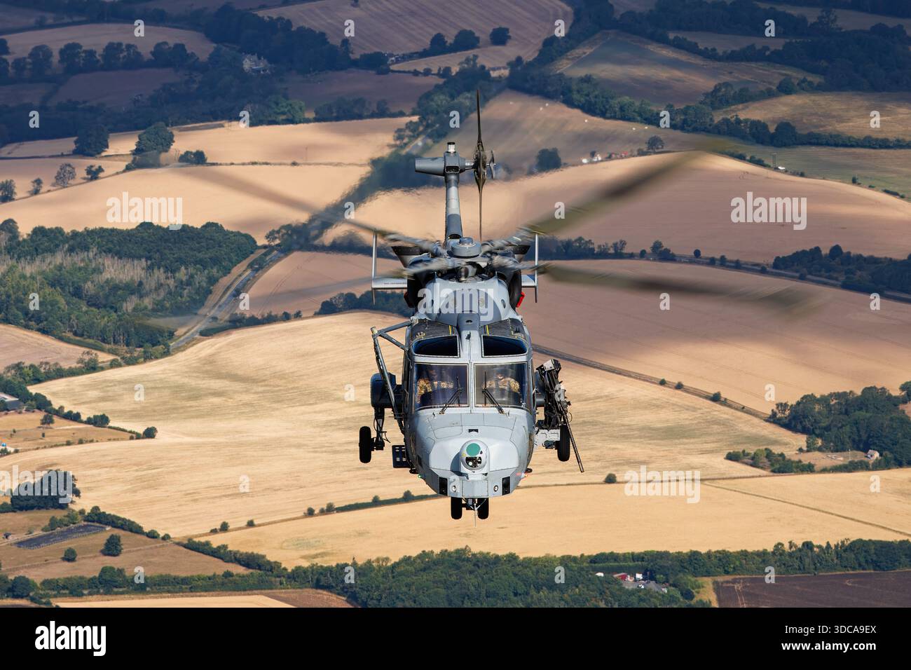 Air-to-air image of a Royal Navy Leonardo AW159 Wildcat helicopter ...