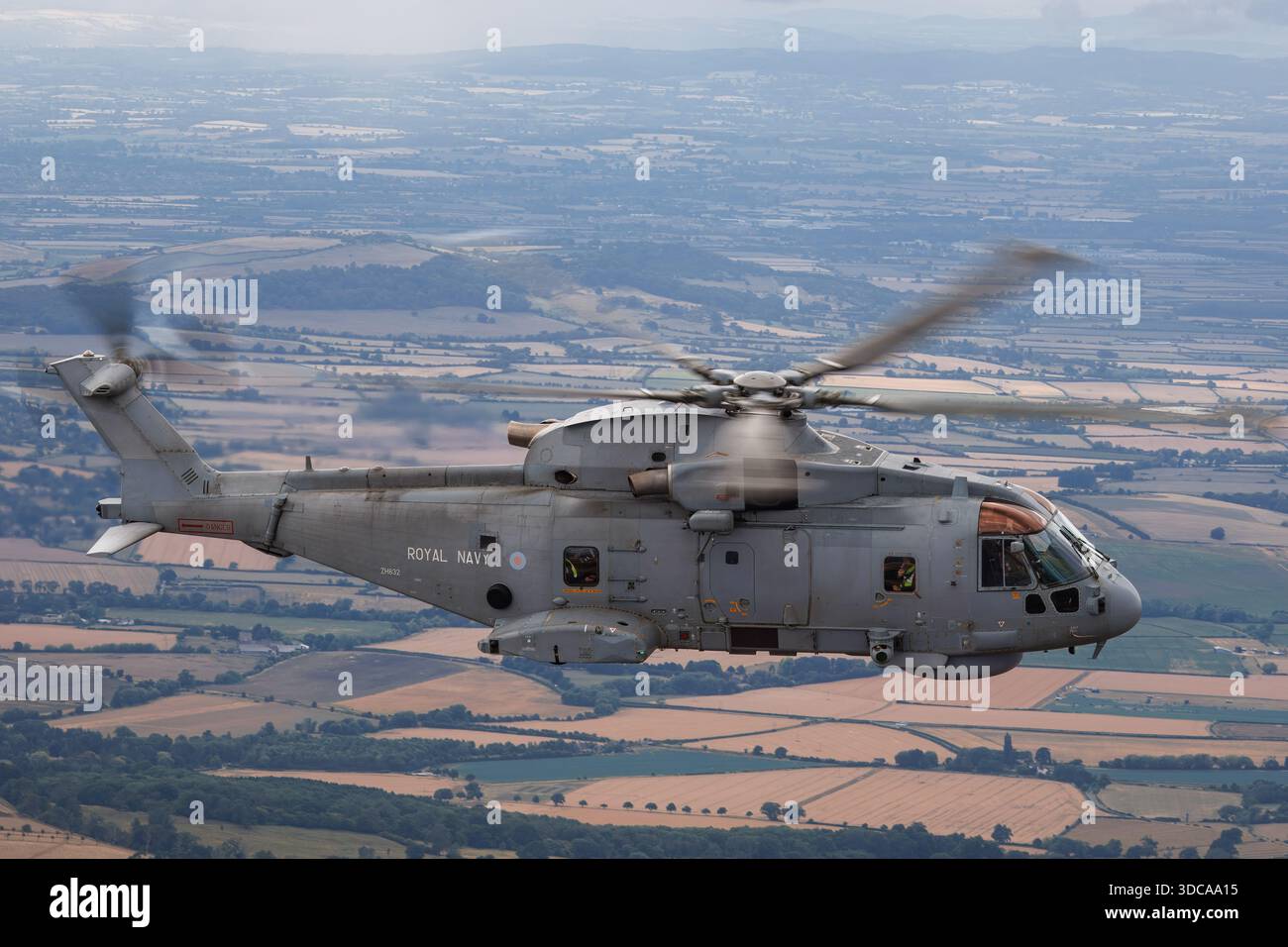 A Royal Navy EHI EH101 Merlin HM2 helicopter, registration ZH832 ...