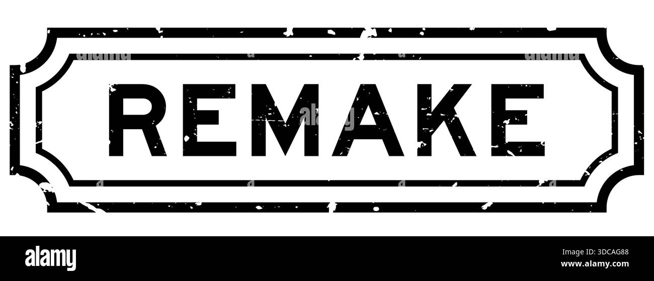 Grunge black remake word rubber seal stamp on white background Stock ...