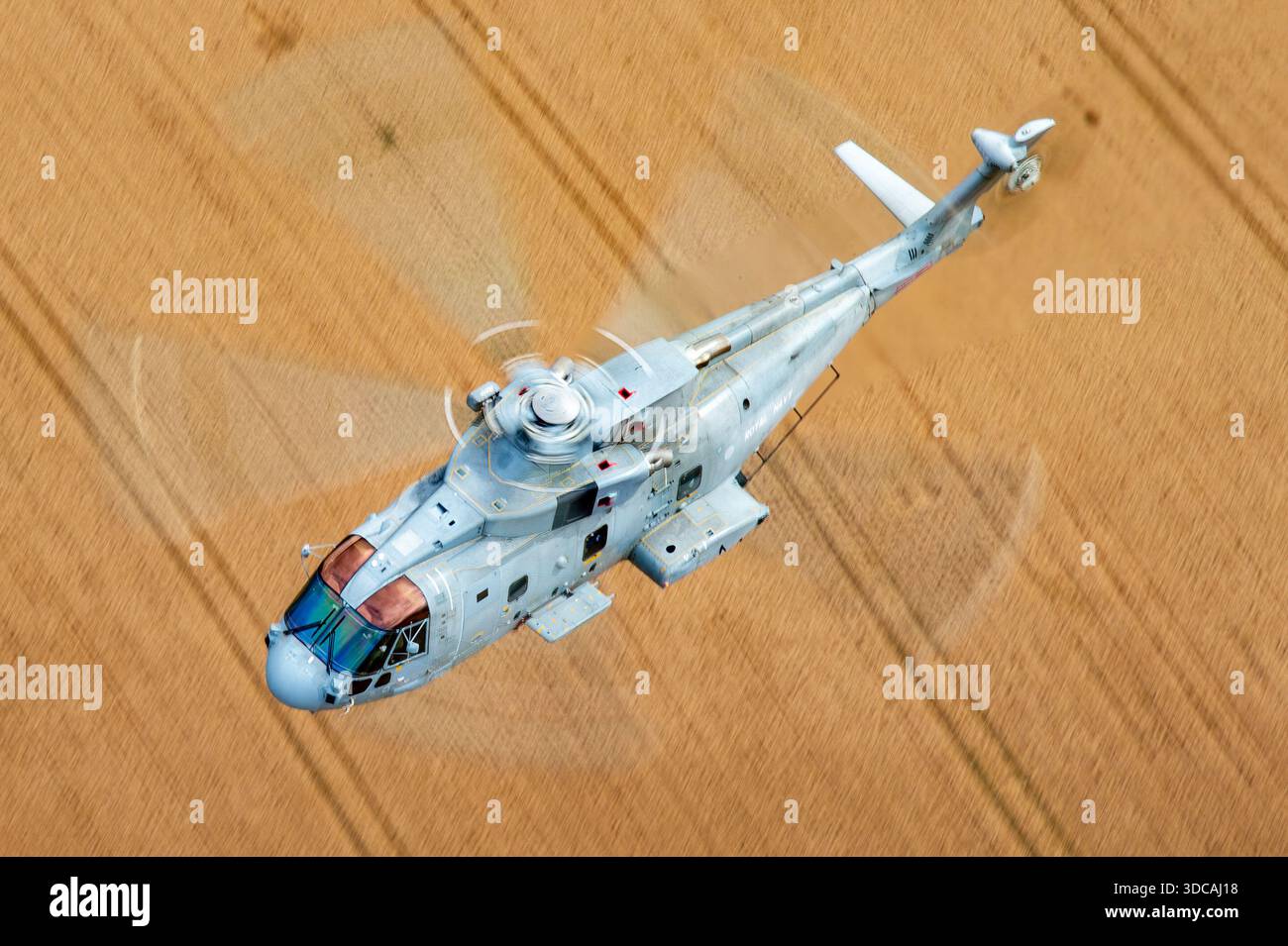 Royal Navy EHI EH101-111 Merlin HM2 helicopter ZH832 is captured in an ...