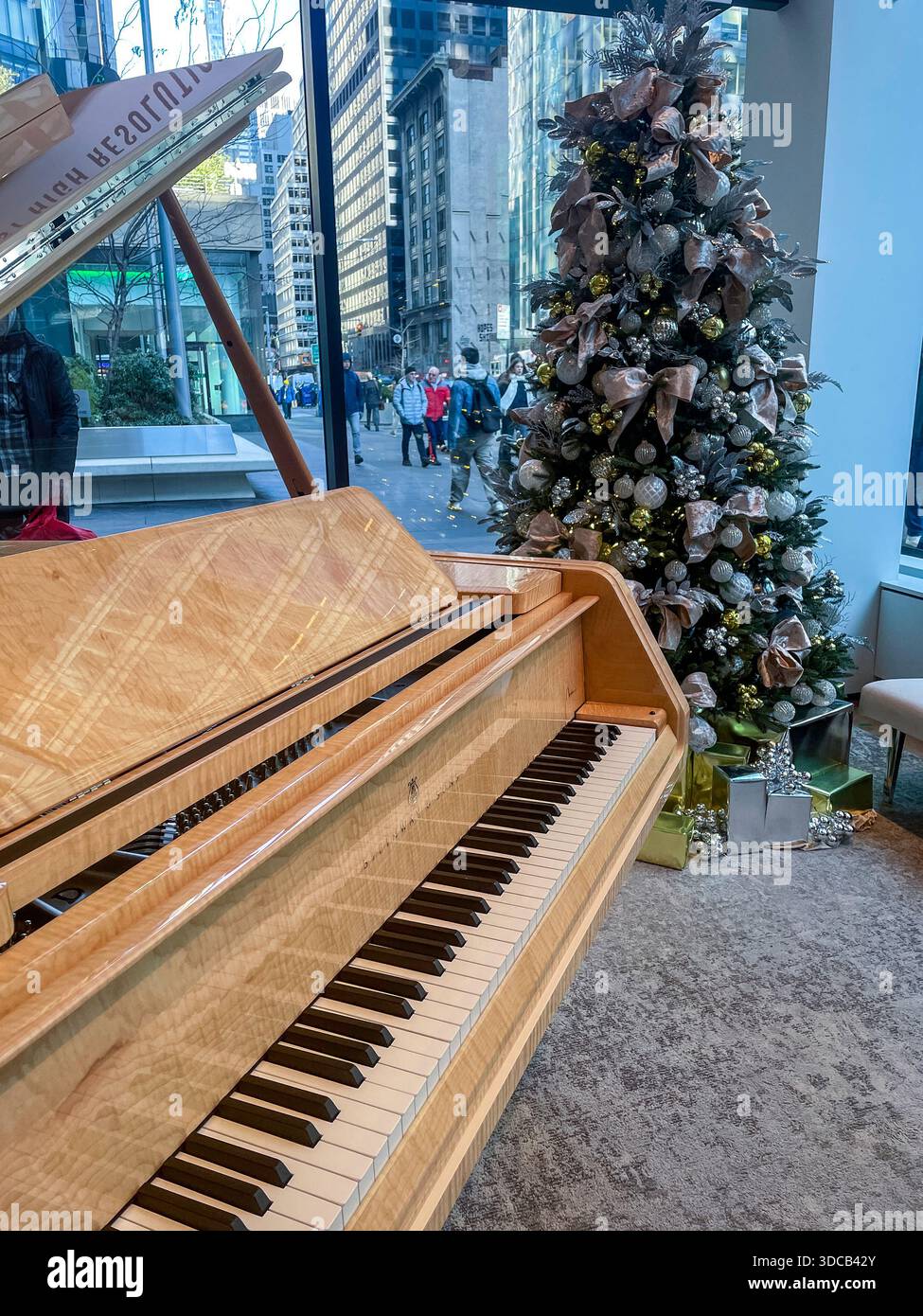 Steinway & Sons Showroom is decorated for the holidays, New York City, USA  2025 - Smartphone Captured Stock Image