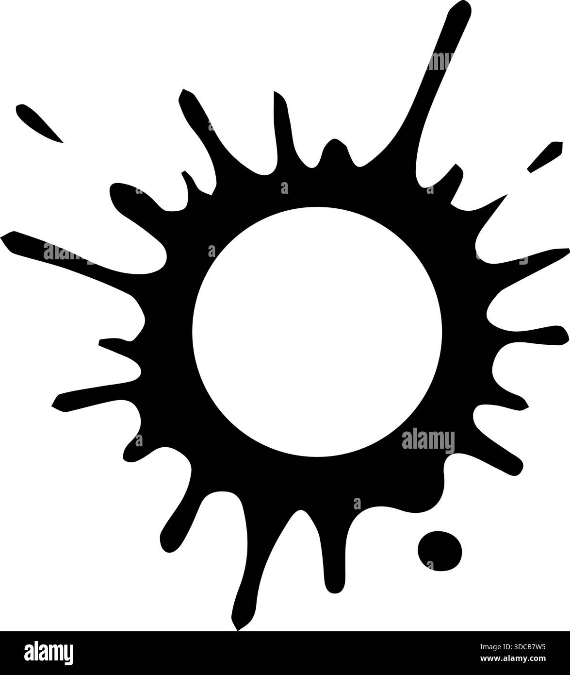 Ink dot stylized with sharp starburst patterns around a hollow middle. Stock Vector