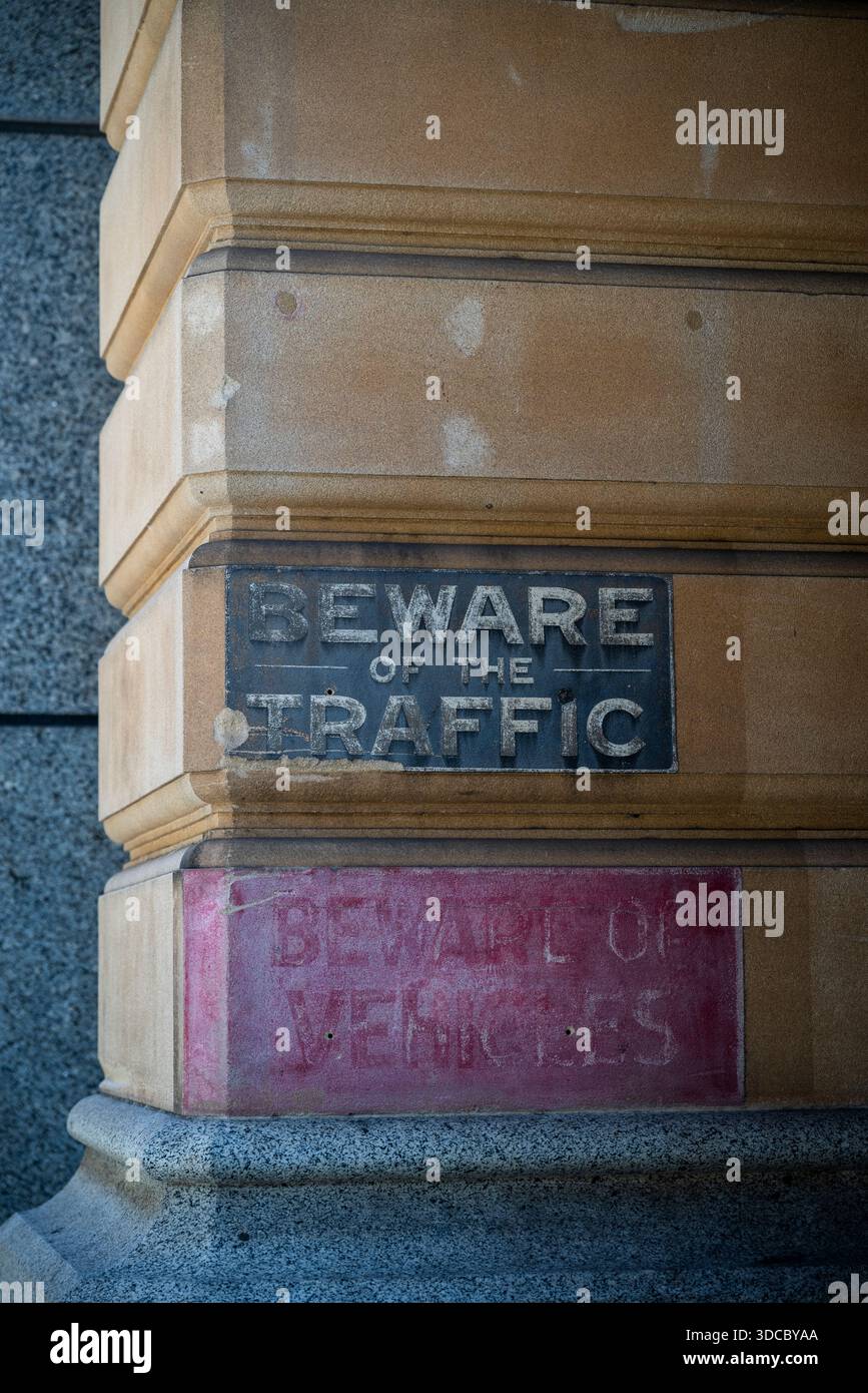 Beware of the Traffic ghost sign on The Fullerton Hotel Sydney, located ...